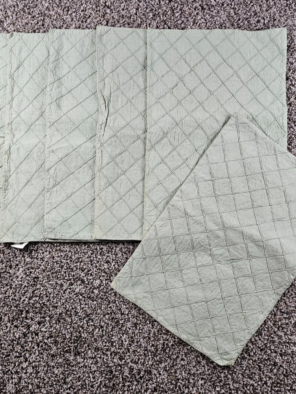 Set of 6 Vintage Placemats Quilted Sage Green Elegant by India Overseas